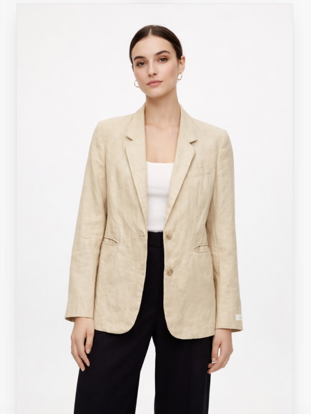 Babaton By Aritzia Relaxed Single Breasted Linen Blend Tailored Blazer Size Xxs